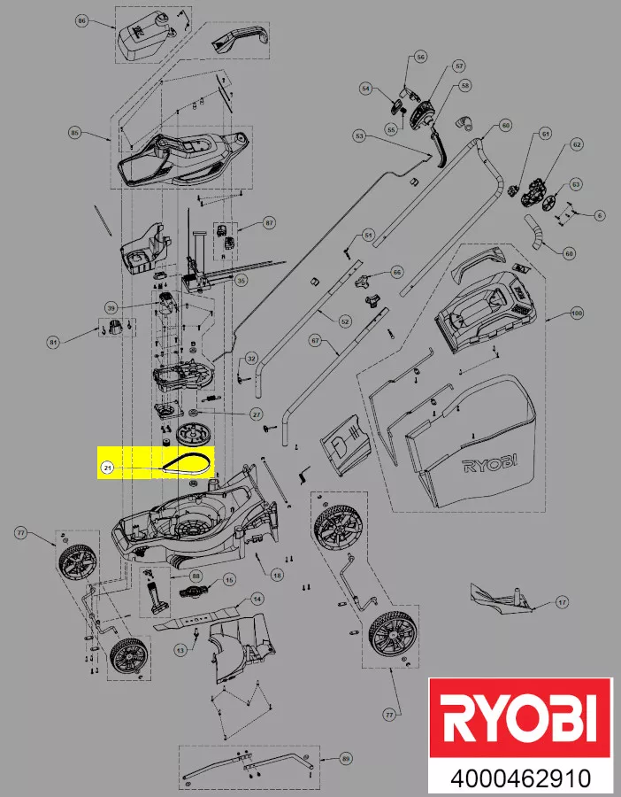 courroie de transmission réf. 5131042251 tondeuse à gazon Ryobi